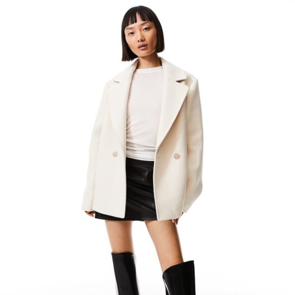 NEW H&M Women's Double-breasted Jacket Cream